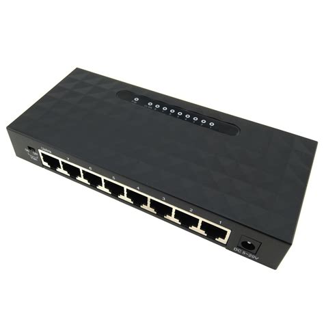 8 Port Network Hub Gigabit Ethernet Fast 100/1000Mbps Internet LAN WLAN ...