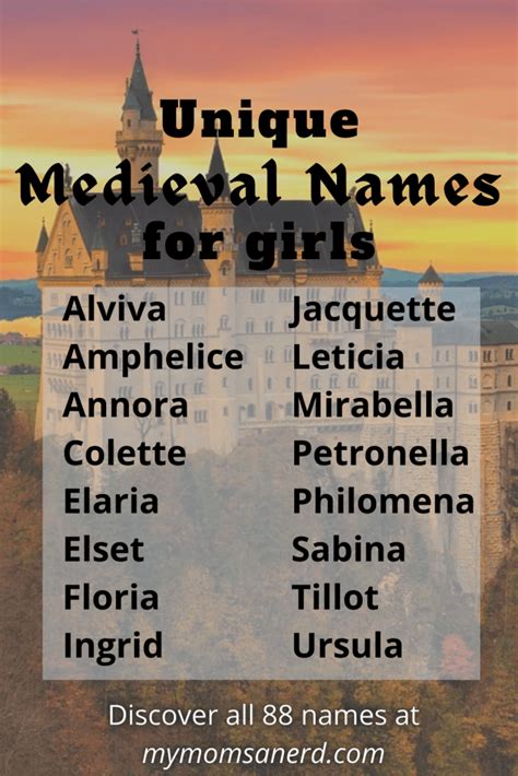 88 Unique Medieval Baby Names You Can Use Today • My Mom's a Nerd