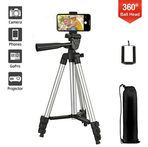 Professional Camera Tripod Stand Mount + Phone Holder for Cell Phone ...