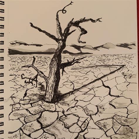 Desert tree in pen #landscape #desertlandscape #penandink #drawing # ...