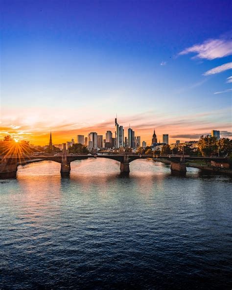 Premium Photo | Picture of frankfurts skyline in the sunset