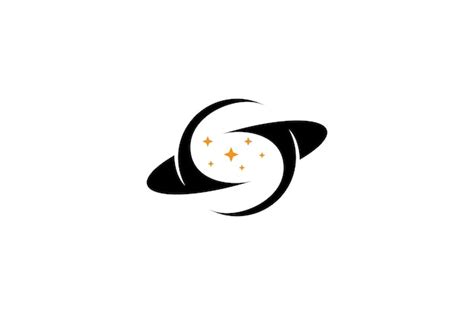 Premium Vector | Black hole logo and stars design combination