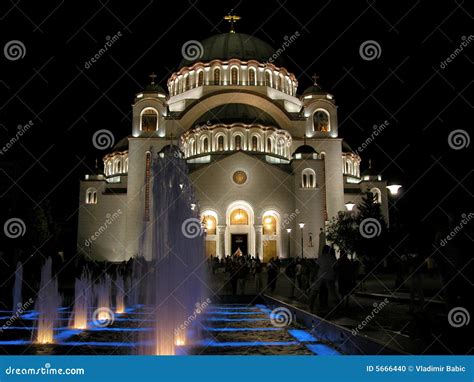 Saint Sava Temple stock photo. Image of dusk, details - 5666440