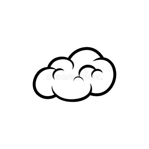 Line Art Cloud Vector Design Element. Cloud Silhouette Vector Design ...