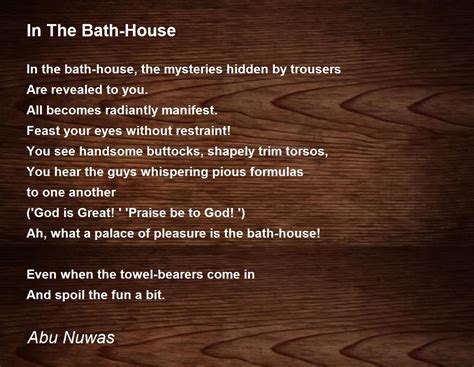 In The Bath-House - In The Bath-House Poem by Abu Nuwas