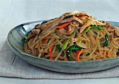 Japchae (Korean Stir-Fried Starch Noodles with Beef and Vegetables ...