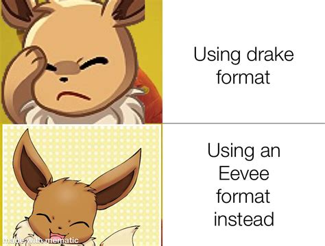 Having way too much fun with Eevee memes (artists unknown) : r/Eevee