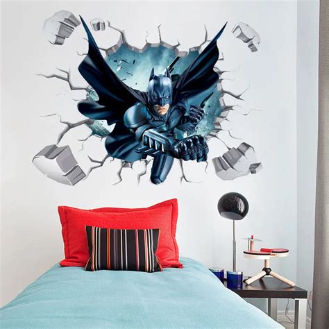 3D Batman Wall Stickers Nursery Decal Kids Boys Room Decor Art Mural ...