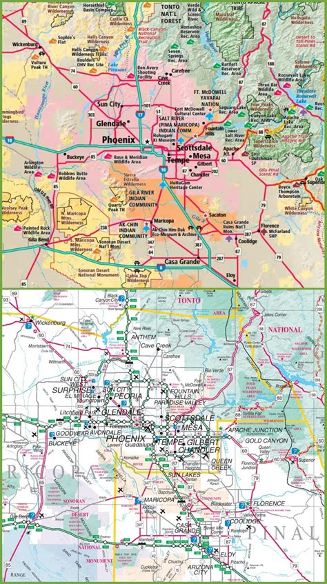 Phoenix area road map - Ontheworldmap.com