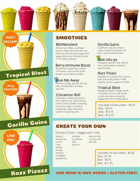 Menu — Wholesome Smoothies