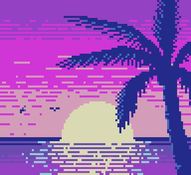 [OC] Palm Tree at Sunset - Pixel Dailies : PixelArt