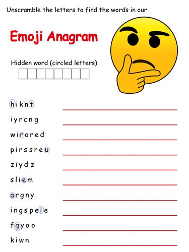 Emoji Anagram Puzzles