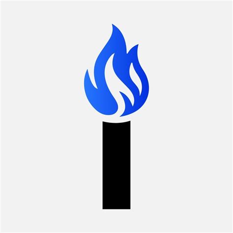 Premium Vector | Blue fire logo on letter i template blue fire on i ...