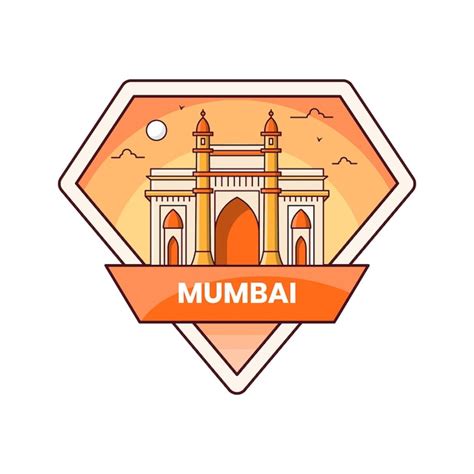 Premium Vector | Mumbai city badge India