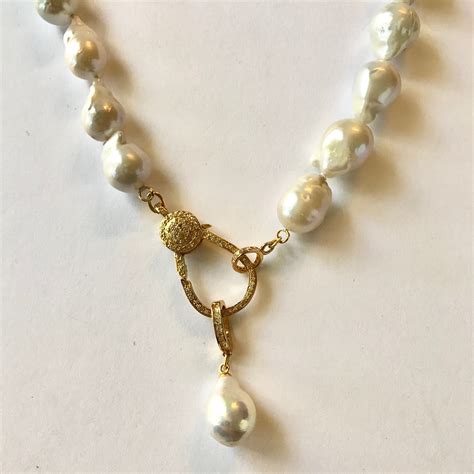 Baroque Pearl Pendant Necklace, 10 mm to 20 mm Freshwater Baroque Large ...