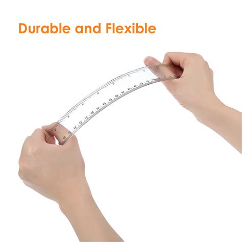 20 Pack Clear Plastic Ruler 12 Inch Straight Ruler Flexible Ruler With ...