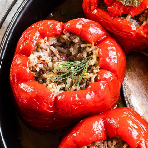 Egyptian Herby Stuffed Red Peppers (Mahshi)