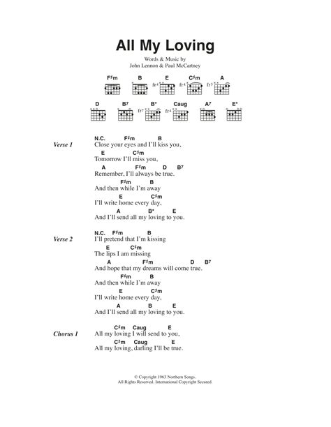 All My Loving by The Beatles - Guitar Chords/Lyrics - Guitar Instructor