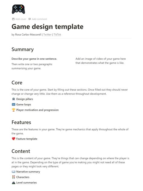 How to Make a Functional Game Design Document (Examples and Templates ...