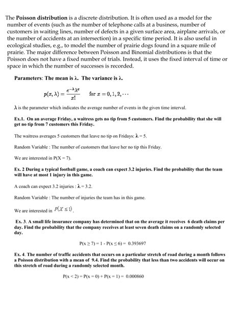 Poisson distribution examples