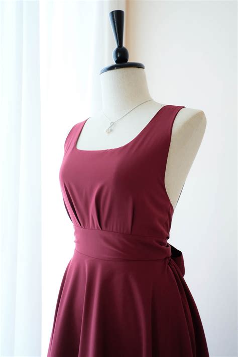 Red Burgundy Dress Burgundy Bridesmaid dress Red Prom dress | Etsy