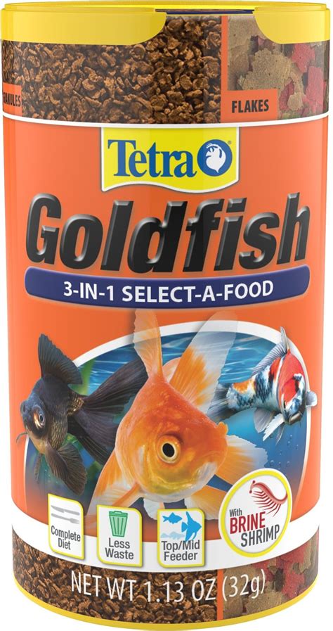 TETRA Goldfish 3-in-1 Select-A-Food Flakes Fish Food, 1.13-oz bottle ...