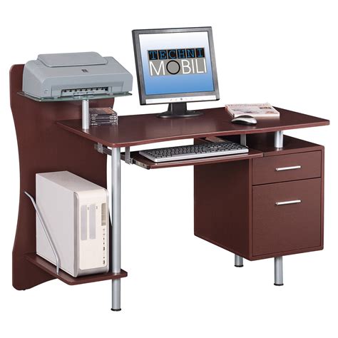 Techni Mobili Stylish Computer Desk with Storage, Chocolate (RTA-325 ...