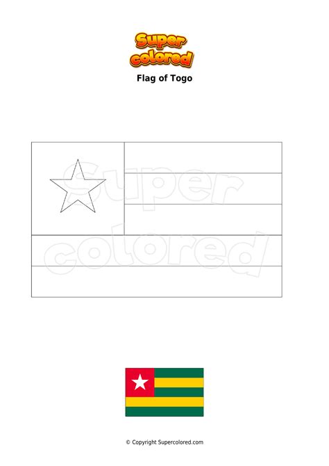 Coloring page Flag of Togo - Supercolored.com