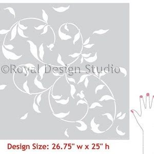 Large Vine Wallpaper Wall Stencil Decorating a Classic Feature Wall ...