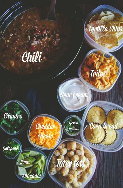 Slow Cooker Chili Bar - Sweetphi