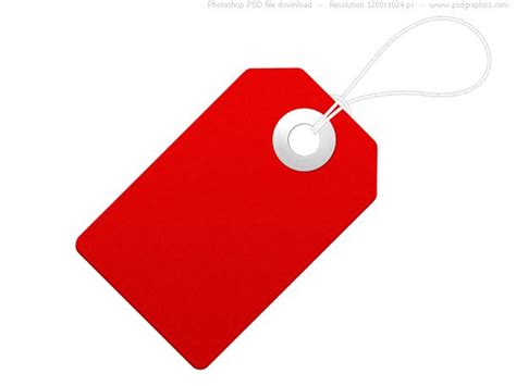 Blank paper label, red price tag | PSDgraphics