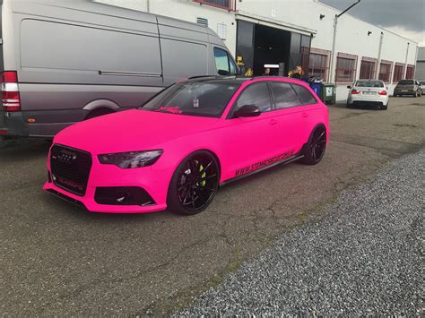 Audi Rs6 Wrap neon Pink Black details. 751 ps/ hp/ pk Vossenwheels ...