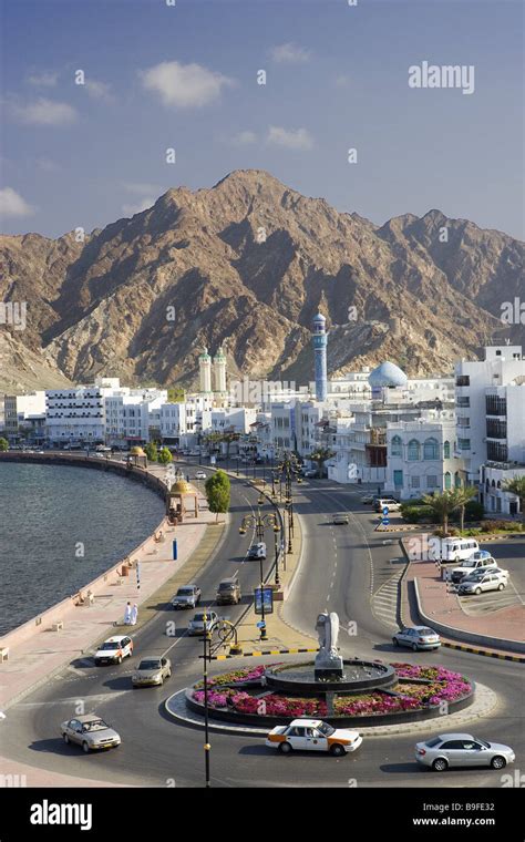 Oman Muscat Dhow Bay city view street scenery sultanate city capital ...