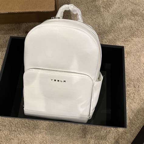 TESLA - LARGE Mega BACKPACK LEATHER (WHITE), FAST SHIP, In Hand, | eBay