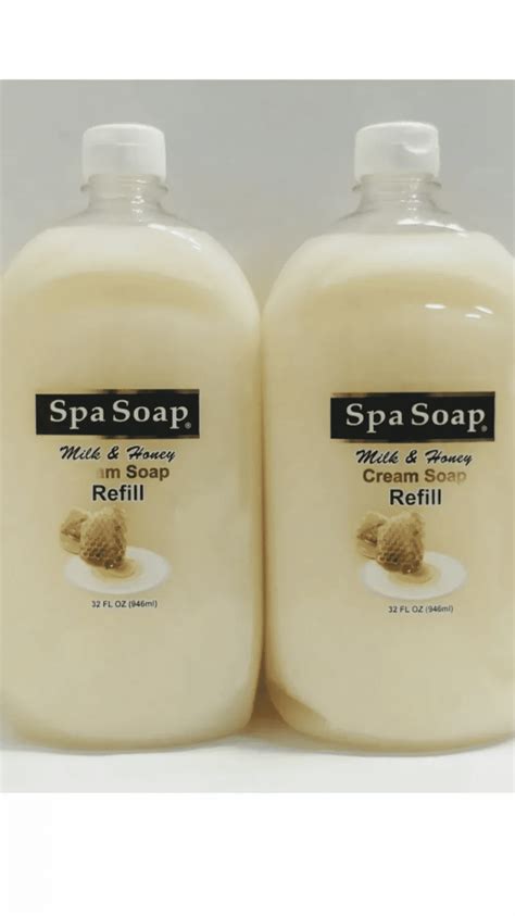 2 Spa Soap Liquid refill soap Milk and Honey Cream 32 Fl Oz Bottles ...