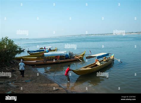 Boats on Mekong River in Cambodia, Asia Stock Photo - Alamy