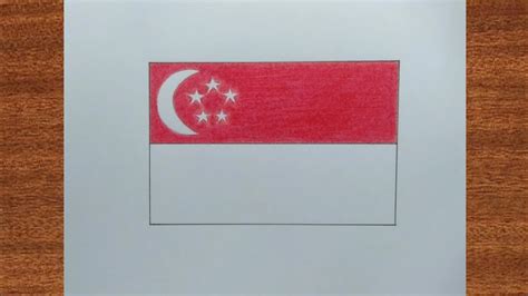 Cara menggambar bendera Singapura || How to draw Singapore flag ...