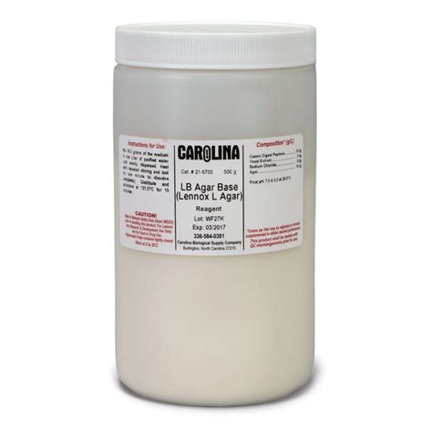 Luria Broth Agar Base Dehydrated Medium, 500 g | Carolina Biological Supply