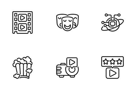 Sci-fi Movies Icon Pack - 25 Line Entertainment Icons | SVG, PNG, ICO ...