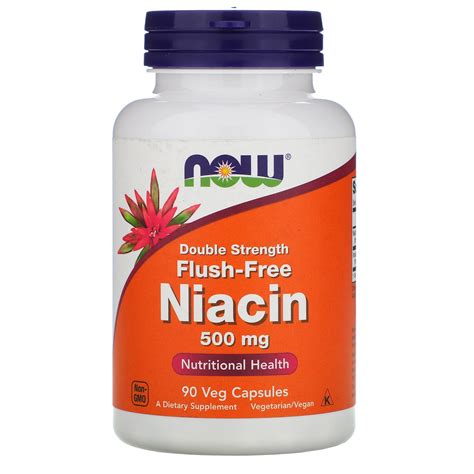 Flush-Free Niacin, Double Strength 500mg - 90 Capsules - Now Foods ...