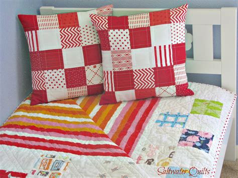 Saltwater Quilts: Red and White Patchwork Pillows