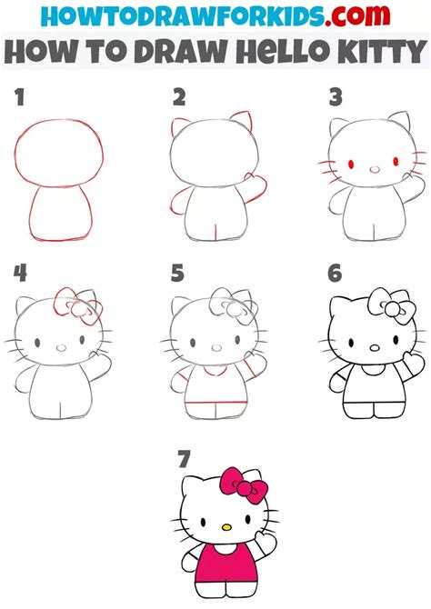 How to Draw Hello Kitty - Easy Drawing Tutorial For kids Easy Doodles ...