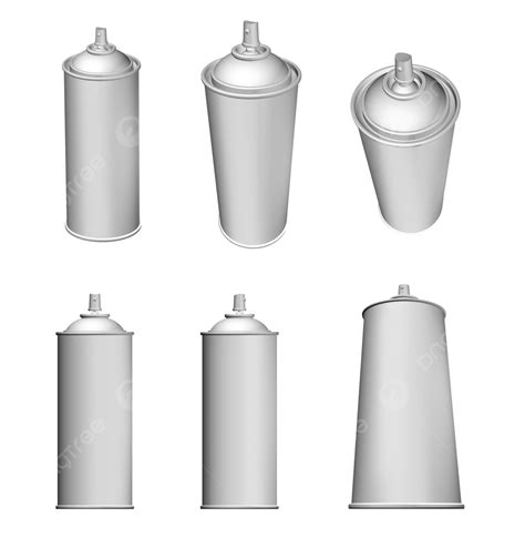 Blank Aerosol Can Variations Isolated, Metal, Nozzle, Spray PNG ...