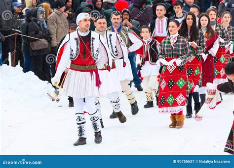 People Dancing in Balkan Traditional Clothing at the Festival Editorial ...