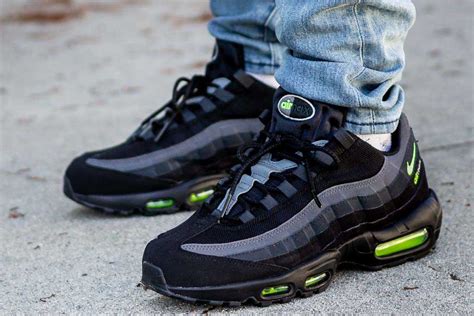 Nike Air Max 95 Black Neon Retro Logo On Feet Sneaker Review