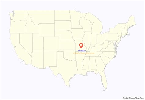 Map of Houston city, Missouri - Thong Thai Real