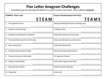 Anagram Puzzles by Lucky Buckeye | TPT