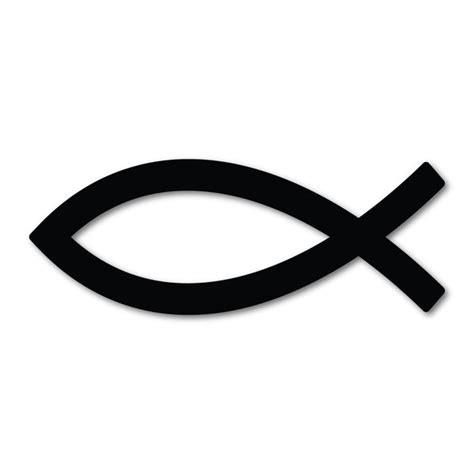 Jesus Fish Symbol In Black Sticker | Jesus Stickers - Sticker Collective