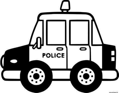 Coloriage automobile de police maternelle - JeColorie.com