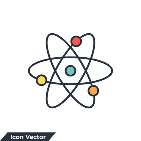 physics icon logo vector illustration. quantum atom symbol template for ...